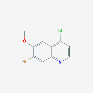 molecular formula C10H7BrClNO B8527137 7-Bromo-4-chloro-6-methoxyquinoline 