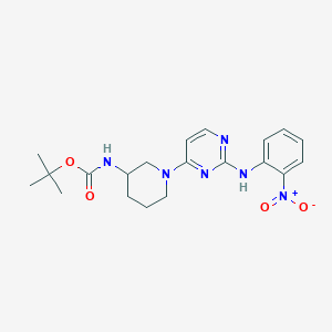 molecular formula C20H26N6O4 B8527309 tert-butyl N-[1-[2-(2-nitroanilino)pyrimidin-4-yl]piperidin-3-yl]carbamate 