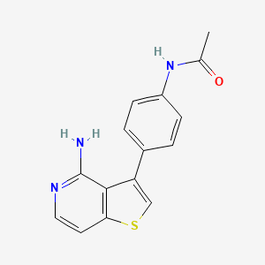 molecular formula C15H13N3OS B8527351 n-[4-(4-Aminothieno[3,2-c]pyridin-3-yl)phenyl]acetamide CAS No. 832694-17-4