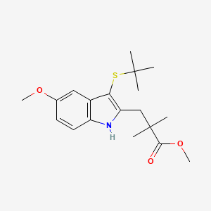molecular formula C19H27NO3S B8527377 Methyl 3-{5-methoxy-3-[(2-methyl-2-propanyl)sulfanyl]-1H-indol-2-yl}-2,2-dimethylpropanoate 