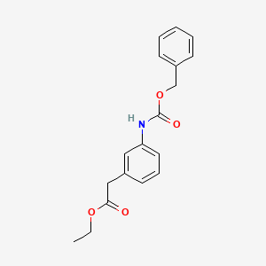 molecular formula C18H19NO4 B8527551 Ethyl (3-{[(benzyloxy)carbonyl]amino}phenyl)acetate 