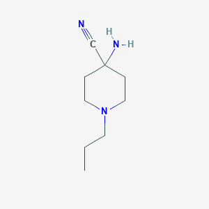 molecular formula C9H17N3 B8527597 4-Amino-1-propyl-piperidine-4-carbonitrile 