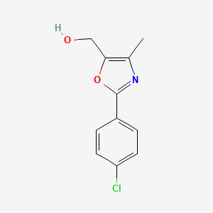 molecular formula C11H10ClNO2 B8527603 2-(4-Chlorophenyl)-4-methyl-5-oxazolemethanol 