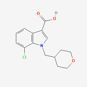 molecular formula C15H16ClNO3 B8527613 1-(tetrahydropyran-4-yl)methyl-7-chloro-1H-indole-3-carboxylic acid CAS No. 928149-17-1