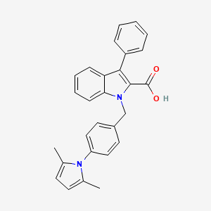 molecular formula C28H24N2O2 B8527640 1h-Indole-2-carboxylic acid,1-[[4-(2,5-dimethyl-1h-pyrrol-1-yl)phenyl]methyl]-3-phenyl- 