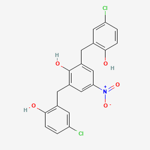 molecular formula C20H15Cl2NO5 B8527655 2,6-Bis(5-chloro-2-hydroxybenzyl)-4-nitrophenol CAS No. 71643-57-7