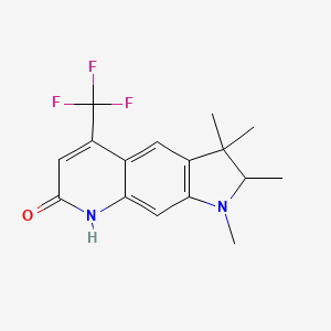 molecular formula C16H17F3N2O B8527669 7-oxo-1,2,3,3-tetramethyl-5-trifluoromethyl-2,3,7,8-tetrahydro-1H-pyrrolo [3,2-g] quinoline CAS No. 58721-75-8