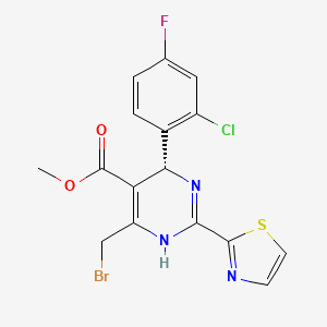 molecular formula C16H12BrClFN3O2S B8527673 Methyl (R)-6-(bromomethyl)-4-(2-chloro-4-fluorophenyl)-2-(thiazol-2-yl)-1,4-dihydropyrimidine-5-carboxylate 