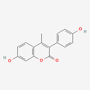 molecular formula C16H12O4 B8527686 7-Hydroxy-3-(4-hydroxyphenyl)-4-methylcoumarin 