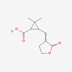 molecular formula C11H14O4 B8527693 2,2-Dimethyl-3-[(2-oxooxolan-3-ylidene)methyl]cyclopropane-1-carboxylic acid CAS No. 790612-67-8