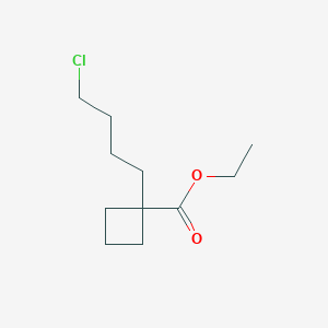 molecular formula C11H19ClO2 B8527726 Ethyl 1-(4-chlorobutyl)-1-cyclobutanecarboxylate 