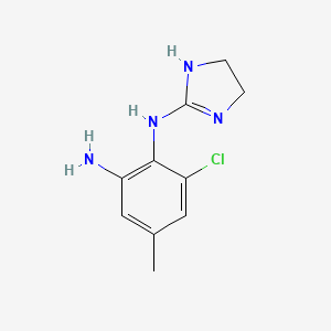 molecular formula C10H13ClN4 B8527758 6-Chloro-N1-(4,5-dihydro-1H-imidazol-2-yl)-4-methylbenzene-1,2-diamine 