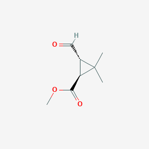 molecular formula C8H12O3 B8527878 Methyl trans-3,3-dimethyl-2-formylcyclopropanecarboxylate 