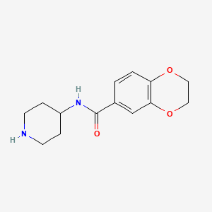 molecular formula C14H18N2O3 B8527888 N-(piperidin-4-yl)-2,3-dihydro-1,4-benzodioxin-6-carboxamide 