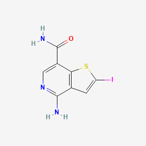 molecular formula C8H6IN3OS B8528077 4-amino-2-iodothieno[3,2-c]pyridine-7-carboxamide 