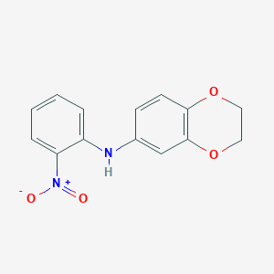 molecular formula C14H12N2O4 B8528295 N-(2-nitrophenyl)-2,3-dihydrobenzo[b][1,4]dioxin-6-amine 