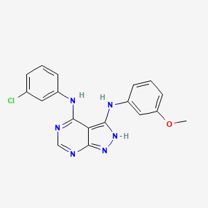 4-(3-chloro-phenylamino)-3-(3-methoxy-phenylamino)-1H-pyrazolo[3,4-d]pyrimidine
