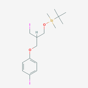 molecular formula C16H26I2O2Si B8528389 tert-butyl-[2-(iodomethyl)-3-(4-iodophenoxy)propoxy]-dimethylsilane 