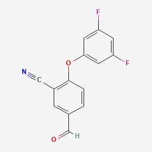 molecular formula C14H7F2NO2 B8528512 2-(3,5-Difluorophenoxy)-5-formylbenzonitrile 