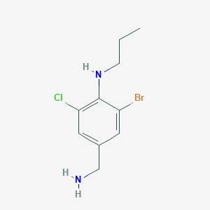 molecular formula C10H14BrClN2 B8528528 3-Chloro-5-bromo-4-(propylamino)-benzylamine 