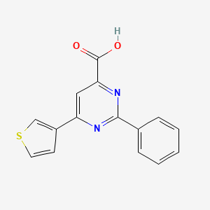 molecular formula C15H10N2O2S B8528614 2-Phenyl-6-(thiophen-3-yl)pyrimidine-4-carboxylic acid 