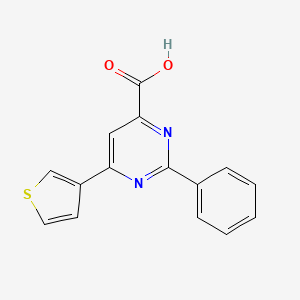 2-Phenyl-6-thiophen-3-yl-pyrimidine-4-carboxylic acid
