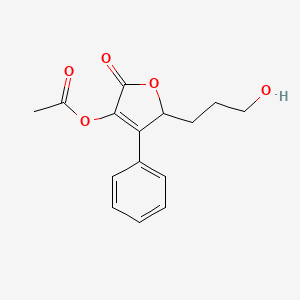 5-(3-Hydroxypropyl)-2-oxo-4-phenyl-2,5-dihydrofuran-3-yl acetate