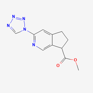 molecular formula C11H11N5O2 B8528727 methyl 3-(tetrazol-1-yl)-6,7-dihydro-5H-cyclopenta[c]pyridine-7-carboxylate 