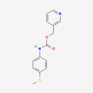 molecular formula C14H14N2O2S B8528821 Carbamic acid, (4-(methylthio)phenyl)-, 3-pyridinylmethyl ester CAS No. 51594-86-6