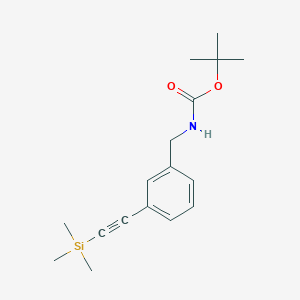 molecular formula C17H25NO2Si B8529038 Tert-butyl 3-((trimethylsilyl)ethynyl)benzylcarbamate 