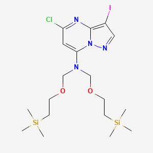 5-chloro-3-iodo-N,N-bis((2-(trimethylsilyl)ethoxy)methyl)pyrazolo[1,5-a]pyrimidin-7-amine