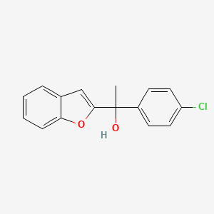 molecular formula C16H13ClO2 B8529370 alpha-(4-Chlorophenyl)-alpha-methyl-2-benzofuranmethanol CAS No. 82158-23-4