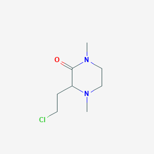 molecular formula C8H15ClN2O B8529666 3-(2-Chloroethyl)-1,4-dimethyl-2-piperazinone 