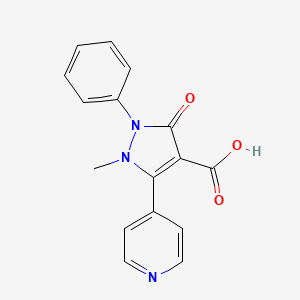 1-methyl-3-oxo-2-phenyl-5-(pyridin-4-yl)-2,3-dihydro-1H-pyrazole-4-carboxylic acid