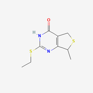 molecular formula C9H12N2OS2 B8529687 2-(Ethylthio)-7-methyl-5,7-dihydrothieno[3,4-D]pyrimidin-4(3H)-one CAS No. 5719-25-5