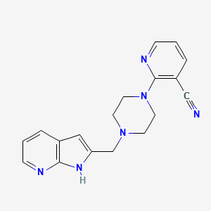 molecular formula C18H18N6 B8529743 3-Pyridinecarbonitrile,2-[4-(1h-pyrrolo[2,3-b]pyridin-2-ylmethyl)-1-piperazinyl]- 