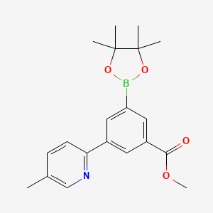 molecular formula C20H24BNO4 B8529747 Methyl 3-(5-methylpyridin-2-yl)-5-(4,4,5,5-tetramethyl-1,3,2-dioxaborolan-2-yl)benzoate 