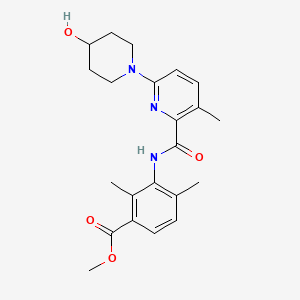 molecular formula C22H27N3O4 B8530020 methyl 3-[[6-(4-hydroxypiperidin-1-yl)-3-methylpyridine-2-carbonyl]amino]-2,4-dimethylbenzoate 