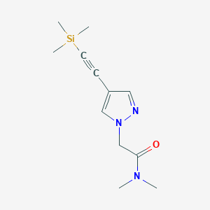 molecular formula C12H19N3OSi B8530063 N,N-dimethyl-2-[4-(2-trimethylsilylethynyl)pyrazol-1-yl]acetamide 