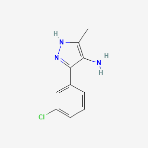 molecular formula C10H10ClN3 B8530125 3-(3-chlorophenyl)-5-methyl-1H-pyrazol-4-amine 