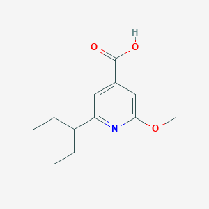 molecular formula C12H17NO3 B8530288 2-(1-Ethylpropyl)-6-methoxyisonicotinic acid 