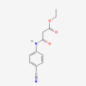 molecular formula C12H12N2O3 B8530741 Ethyl 3-[(4-cyanophenyl)amino]-3-oxopropanoate 