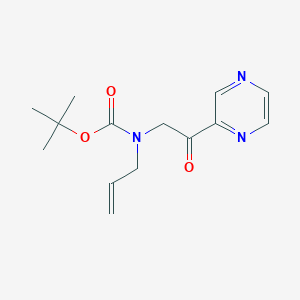 molecular formula C14H19N3O3 B8530957 tert-Butyl N-allyl-N-(2-oxo-2-pyrazin-2-yl-ethyl)carbamate 