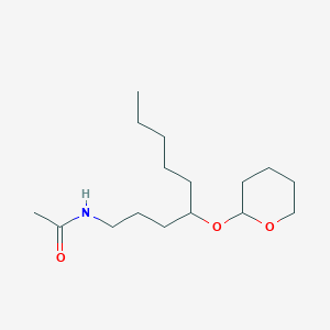 molecular formula C16H31NO3 B8531336 N-{4-[(Oxan-2-yl)oxy]nonyl}acetamide CAS No. 54460-23-0