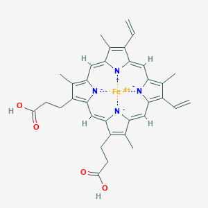 molecular formula C34H30FeN4O4-2 B085314 Ferroprotoporphyrin CAS No. 14875-96-8