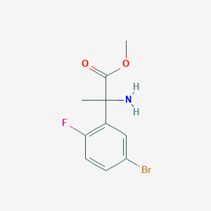 molecular formula C10H11BrFNO2 B8531446 methyl 2-amino-2-(5-bromo-2-fluorophenyl)propanoate 