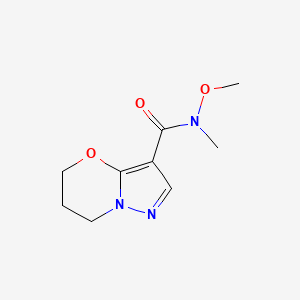 molecular formula C9H13N3O3 B8531483 N-methoxy-N-methyl-6,7-dihydro-5H-pyrazolo[5,1-b][1,3]oxazine-3-carboxamide 
