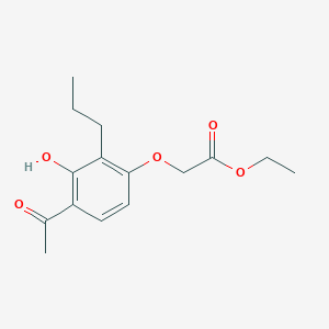 molecular formula C15H20O5 B8531774 Ethyl (4-acetyl-3-hydroxy-2-propylphenoxy)acetate CAS No. 88420-24-0