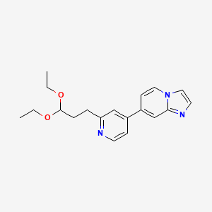 molecular formula C19H23N3O2 B8531782 Imidazo[1,2-a]pyridine,7-[2-(3,3-diethoxypropyl)-4-pyridinyl]- 