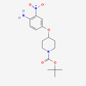 molecular formula C16H23N3O5 B8531806 Tert-butyl 4-(4-amino-3-nitrophenoxy)piperidine-1-carboxylate 